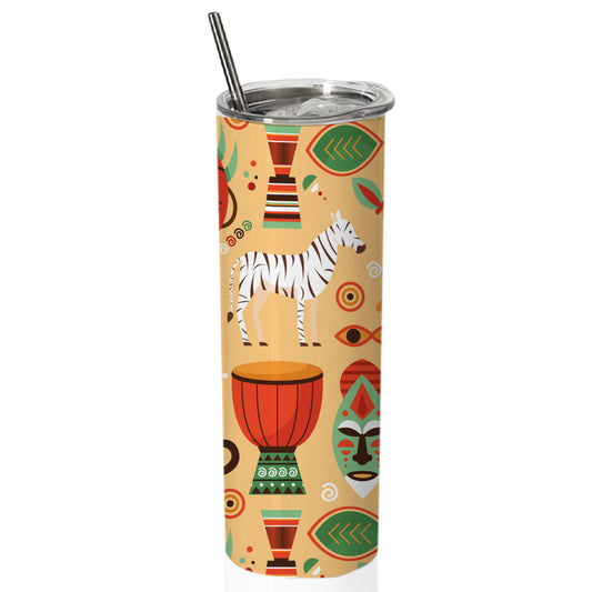 Chillaao African pattern design  skinny tumblers