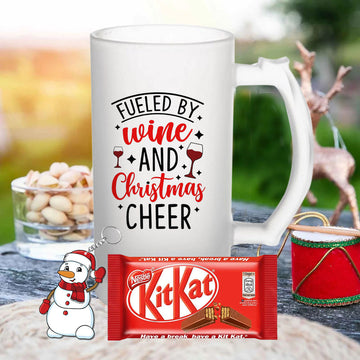 Chillaao Fulfilled by Wine and Christmas Cheer Beer Mug