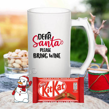 Chillaao Dear Santa please bring wine Beer Mug