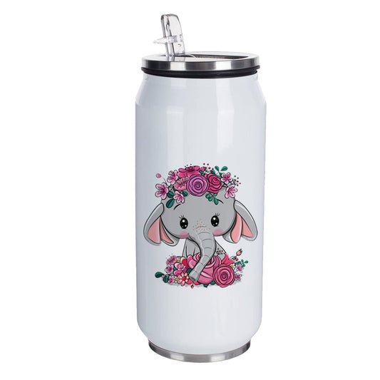 Chillaao Cute Floral Elephant Coke Can