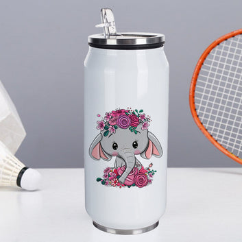 Chillaao Cute Floral Elephant Coke Can