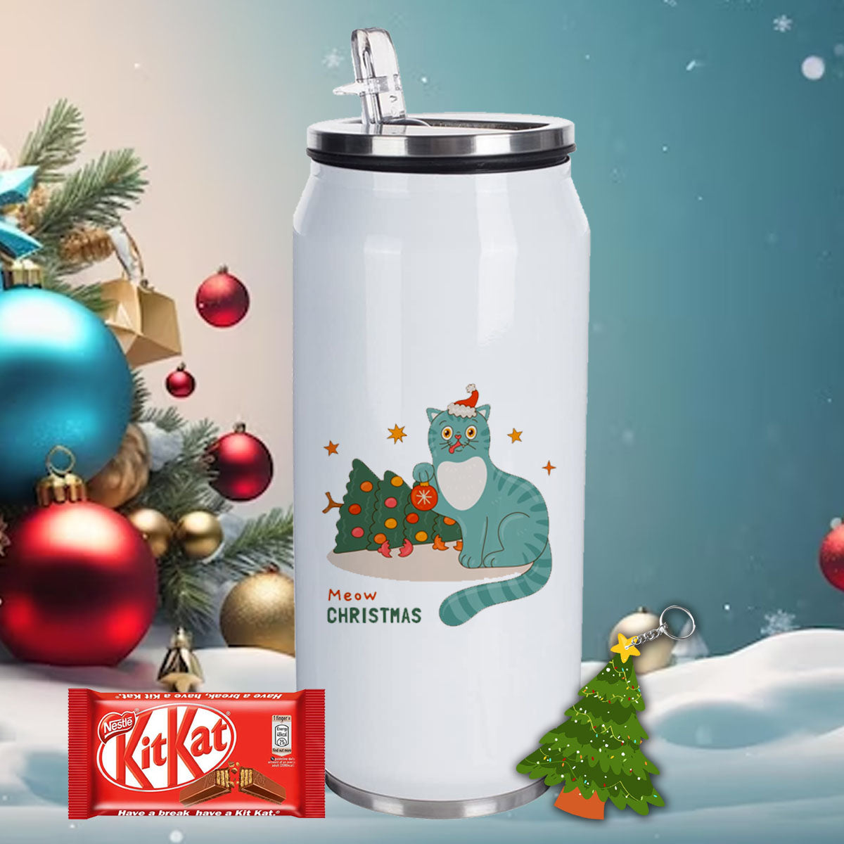 Chillaao Meowy Christmas Coke Can