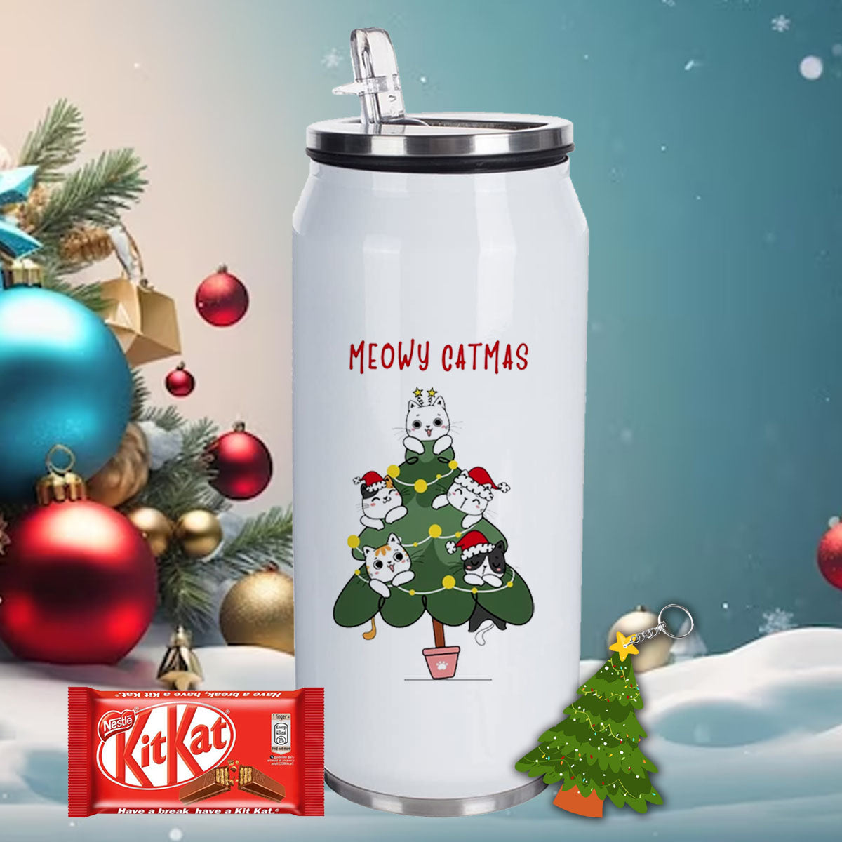 Chillaao Meowy Christmas Coke Can