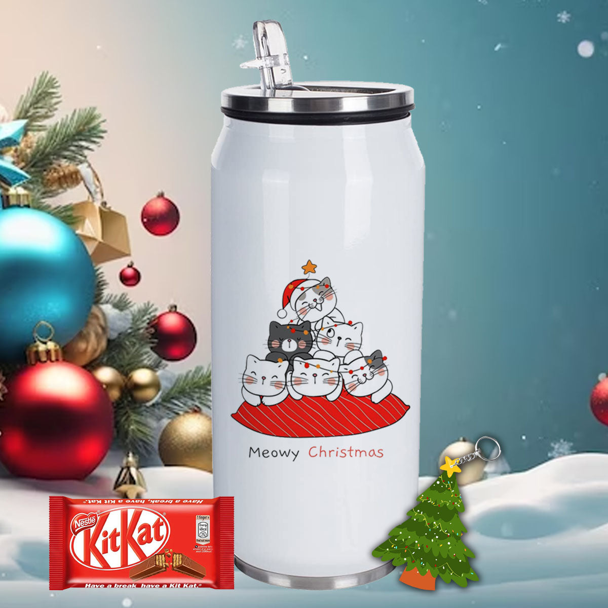 Chillaao Meowy Christmas Coke Can