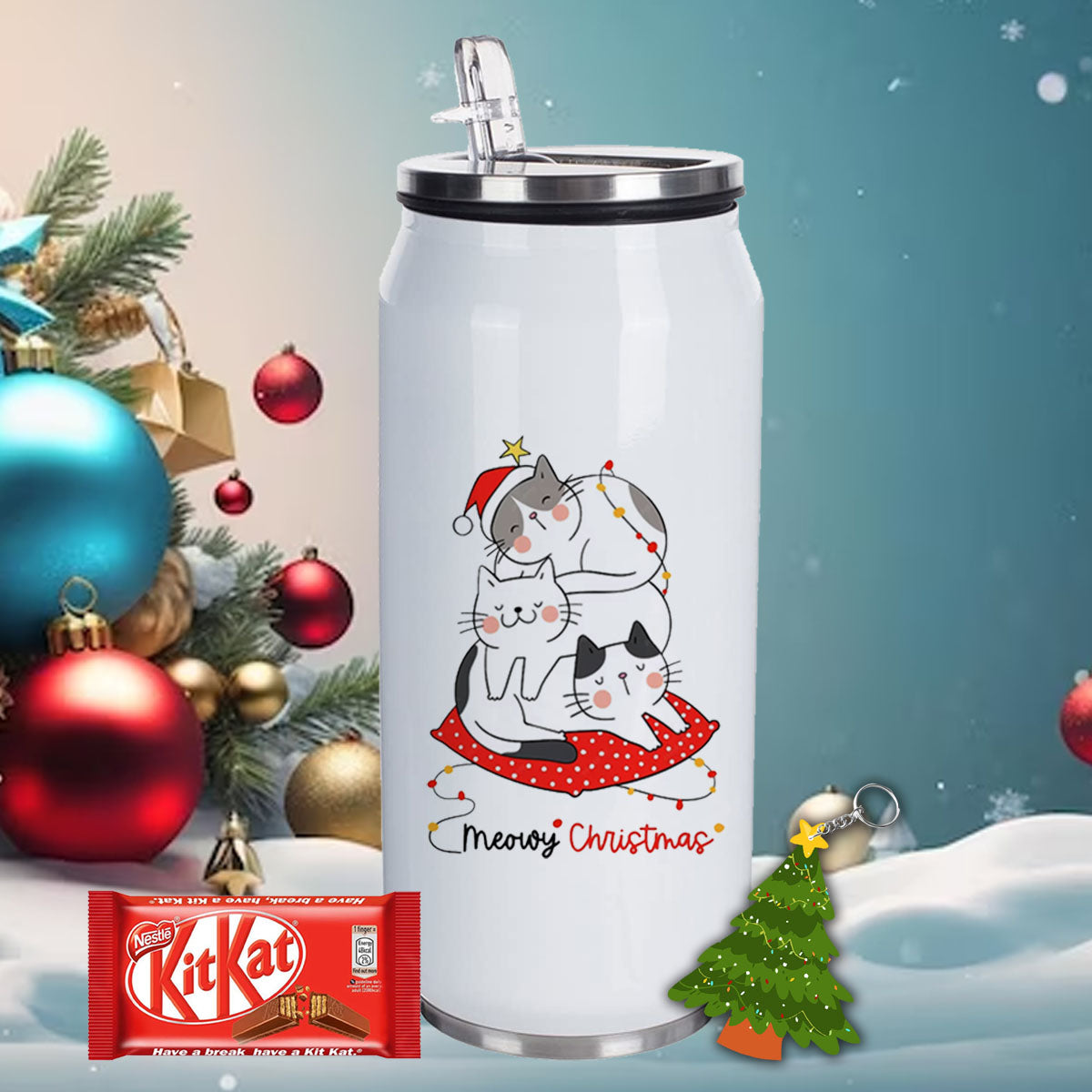 Chillaao Meowy Christmas Coke Can