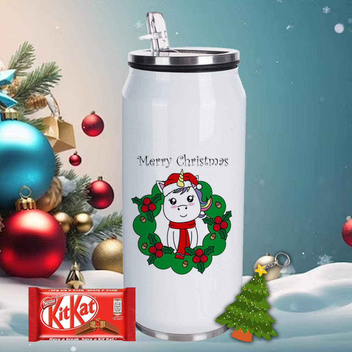 Chillaao Unicorn with Wreath Coke Can