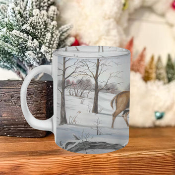 Chillaao Deer Watercolor Drawing Frosted Mug