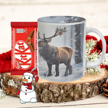 Chillaao Wild Reindeer with nature Frosted Mug