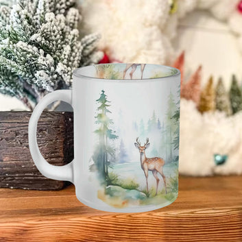 Chillaao Reindeer Water Painting Frosted Mug