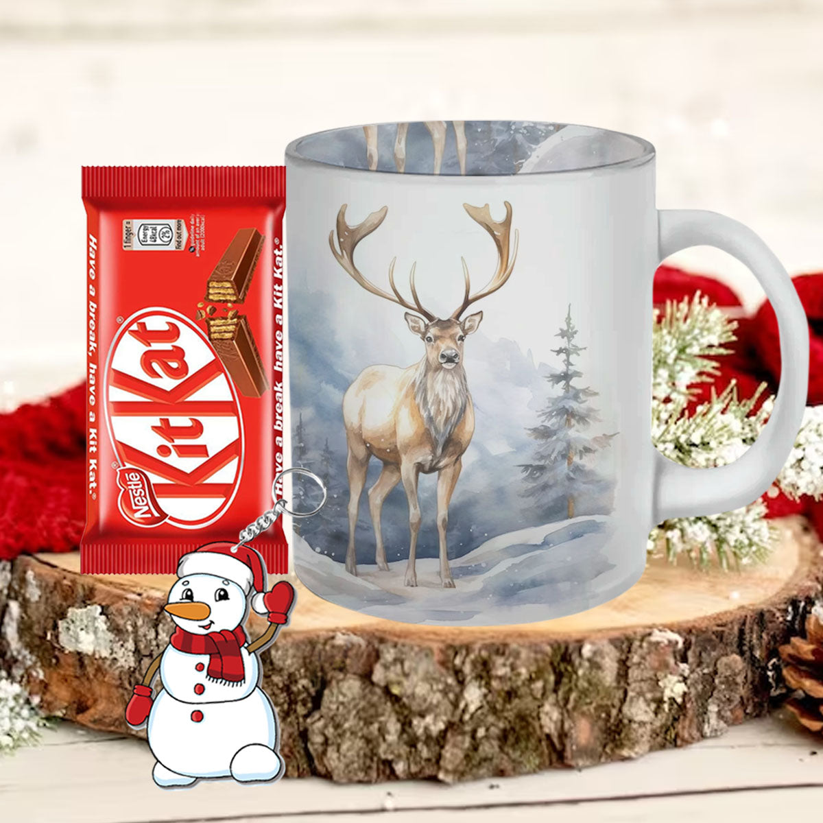 Chillaao Snowy Reindeer  Frosted Mug