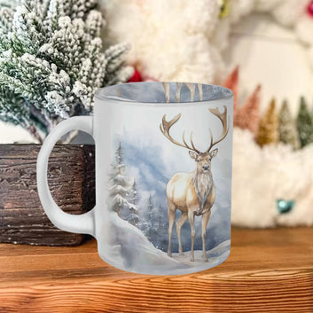 Chillaao Snowy Reindeer  Frosted Mug