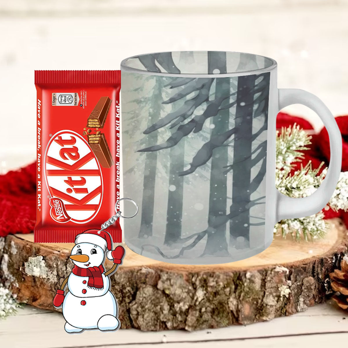 Chillaao Snow Tree And Reindeer Frosted Mug