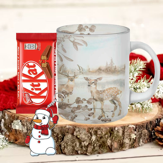 Chillaao Vintage Reindeer Couple Frosted Mug