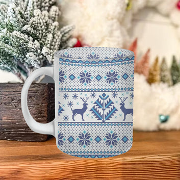 Chillaao Folk Seamless Pattern Ornament Frosted Mug