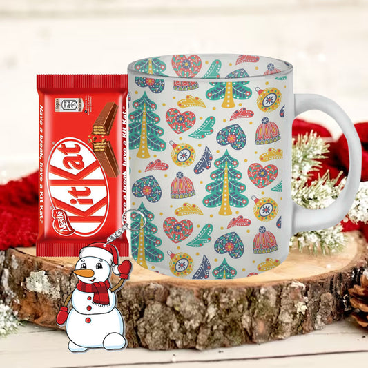 Chillaao Christmas Celebration Pattern Frosted Mug