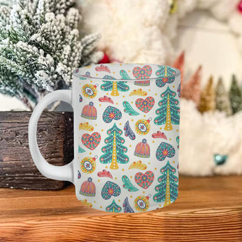 Chillaao Christmas Celebration Pattern Frosted Mug