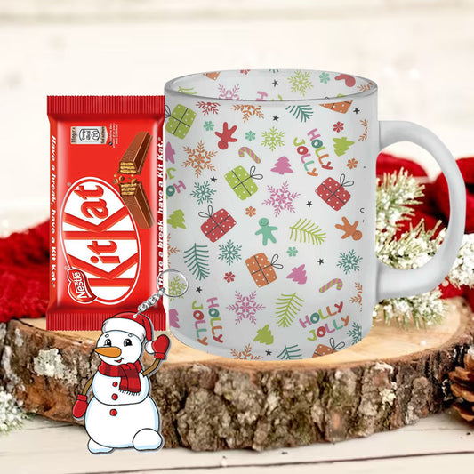 Chillaao Holly Jolly Christmas Frosted Mug