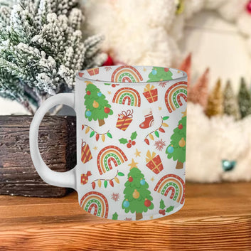 Chillaao Christmas tree, trendy rainbow Frosted Mug