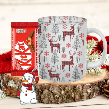 Chillaao Reindeer and Snow Tree Frosted Mug