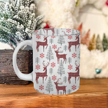 Chillaao Reindeer and Snow Tree Frosted Mug