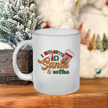 Chillaao I Believe In Santa And Coffee Frosted Mug