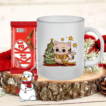 Chillaao cute meow And X mas Tree  Frosted Mug