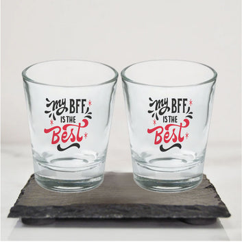 Chillaao My Bff Is Best Clear Shot Glass