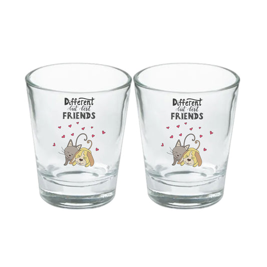 Chillaao Different but friends Clear Shot Glass