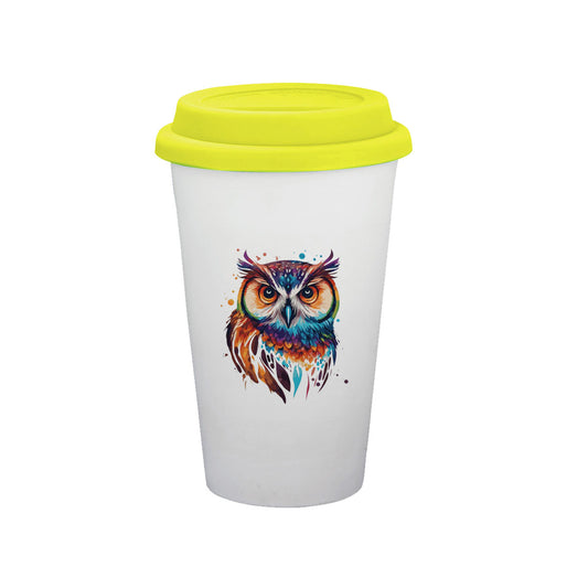 Chillaao Colorful wise owl Tumbler Yellow Lid
