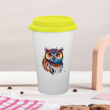 Chillaao Colorful wise owl Tumbler Yellow Lid
