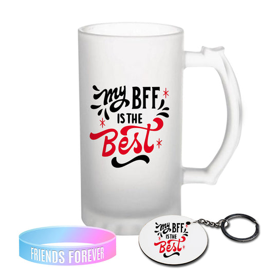 Chillaao My Bff Is Best Frosted Beer Mug