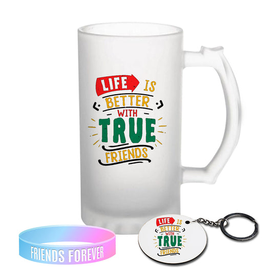 Chillaao Life Is Better With True Friends Frosted Beer Mug