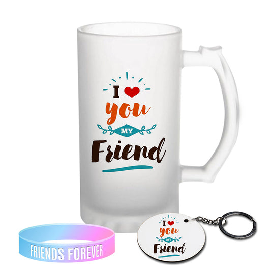 Chillaao I Love You My Friend Frosted Beer Mug