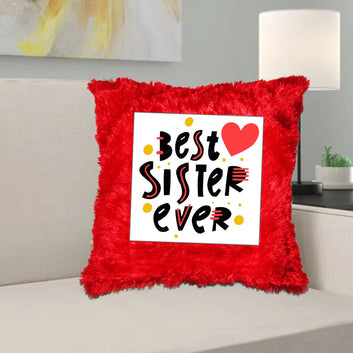 Chillaao Best Sister Ever Fur Pillow