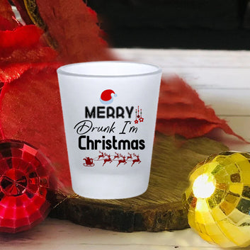 Chillaao Merry Drunk I am Christmas Short Glass