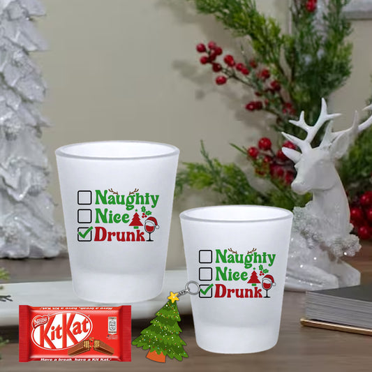 Chillaao Merry Naughty Nice Drunk  Short Glass