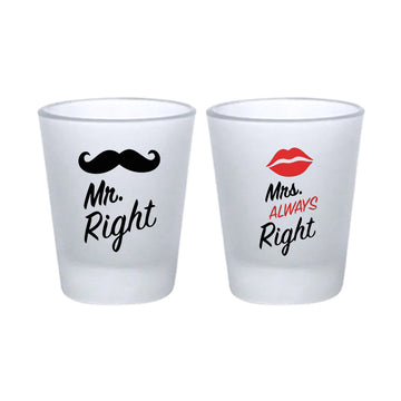 Chill-aao Mr & Mrs Clear Shot Glass - Set Of 2