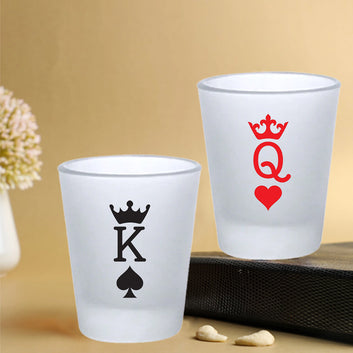 Chill-aao King & Queen Frosted Shot Glass - Set Of 2