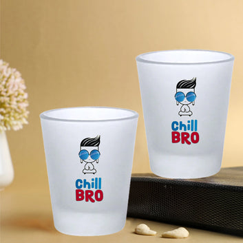 Chillaao Chill Bro frosted Shot Glass Set Of 2