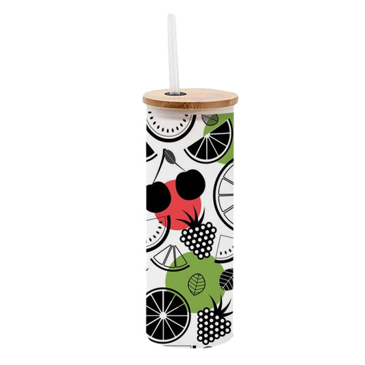 Chillaao Fruit Pattern Frosted Skinny Tumbler