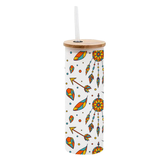 Chillaao Colorful boho pattern Frosted Skinny Tumbler