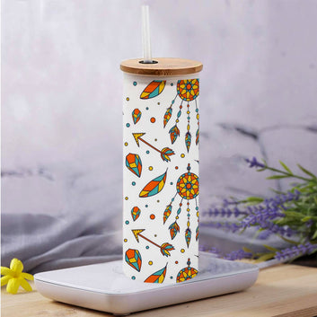 Chillaao Colorful boho pattern Frosted Skinny Tumbler