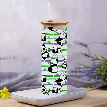 Chillaao Panda Pattern Frosted Skinny Tumbler