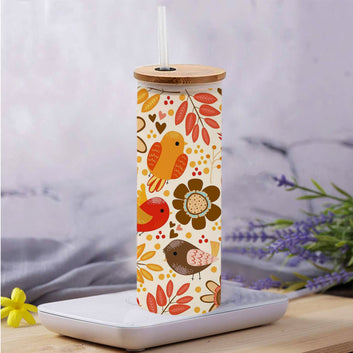 Chillaao Bird Pattern Frosted Skinny Tumbler