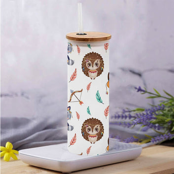 Chillaao Cute boho animals Frosted Skinny Tumbler