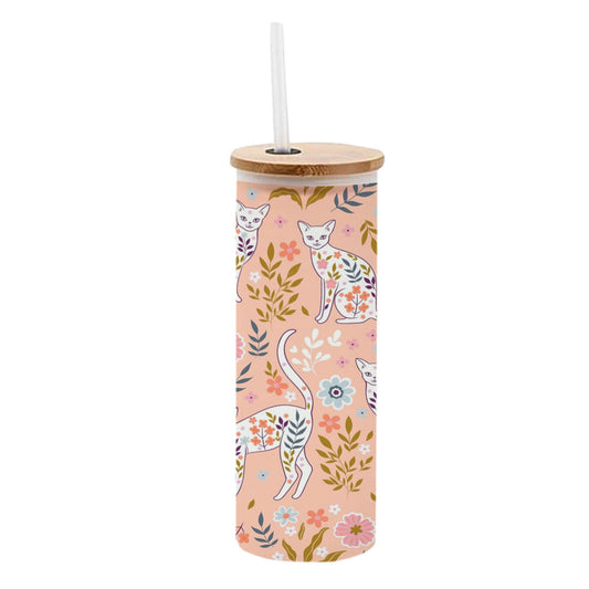 Chillaao Cat Pattern Frosted Skinny Tumbler