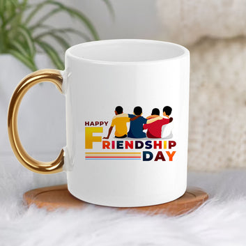 Chillaao Happy friendship Day Golden Handle Mug