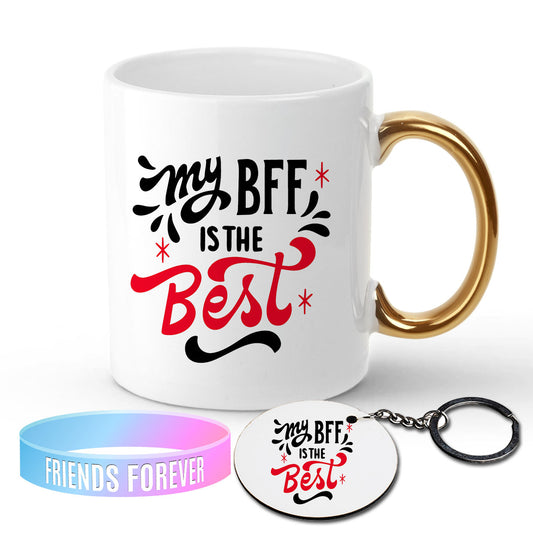 Chillaao My Bff Is Best Golden Handle Mug