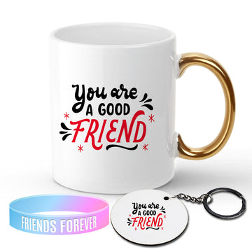 Chillaao You Are My Good Friend Golden Handle Mug