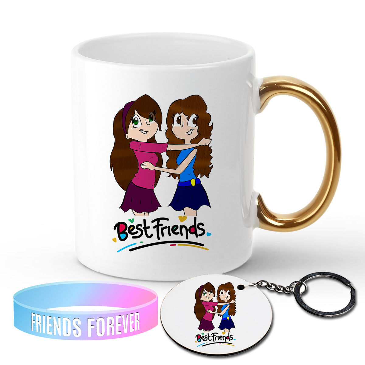 Chillaao Best Friend Golden Handle Mug